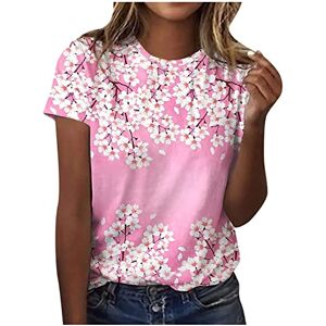 Ladies T Shirts Women Summer T-Shirt Clearance Cute Graphic Printing Sweatshirt Baggy Crew Neck Short Sleeve Tops Ladies Lightweight Basic Tshirts Henley Blouse Tee Shirt Undershirt