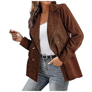 Luoluoluo Corduroy Blazer Jacket for Women Clearance Open Front Cardigan Notched Lapel Workwear Elegant Classic Blazers Casual Office Formal Jacket Top Double Breasted Long Sleeve Suits Jackets Lightweight