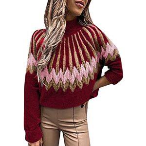 Jumpers For Teen Girls Brown Jumper/T-Shirt Ladies Knitted Sweaters Teachers Thank You Gifts Travel Essentials Women Ladies Turtleneck Long Sleeve Pullover Sweater Print Loose Casual Sweater Clearance Store