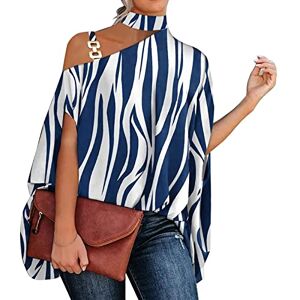 Generic Women's Blouses Off Shoulder Tops Messenger Cape Short Sleeve Top Halterneck Strap Cold Shoulder Irregular Short Sleeve Shirt Blouse Top Elegant Off Shoulder T-Shirt Blouse Tunic Shirts Party