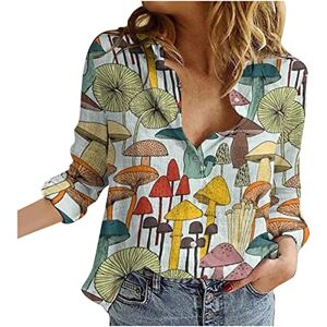 Blouses For Women Uk Elegant AMhomely Women Tops Blouse Sale Printed Cotton Long Sleeve Tank Career Bloues Cardigan Tops Summer Shirt Elegant for Office Daily Clothing UK Size XL