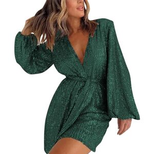 Generic Giraffe Costume Women's Romper Shorts with Long Sleeves and Sequins in Chic Style for Holidays, Animal Costume Adult (Green, XXL)