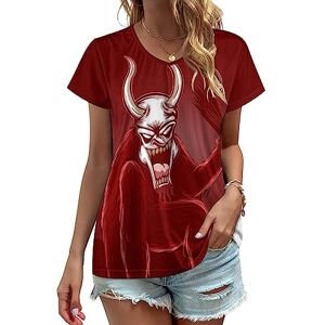 Songting Krampus Womens V Neck T Shirts Cute Graphic Short Sleeve Casual Tee Tops S