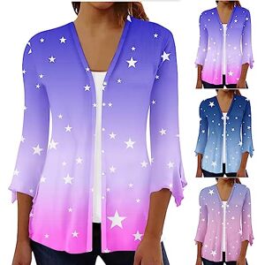 PRiME Summer Cardigans for Women UK 3/4 Sleeve Printed Comfy Soft Jumpers Cardigans Sweatshirts Plus Size Summer Cardigan Kimonos for Women Womens Open Front Cardigan Light Sweaters Summer