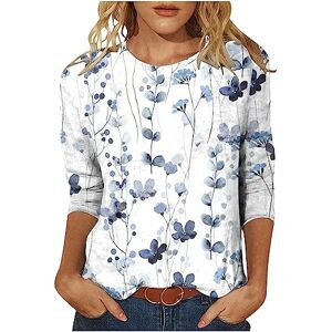 My Orders Gift Sets For Women Sale Summer Tops for Women UK Floral Print Crew Neck Going Out 3/4 Sleeve Blouses Holiday Ladies Spring Summer Party Shirts Baggy Longline Blouse Dressy Round Neck Basic Casual Tops