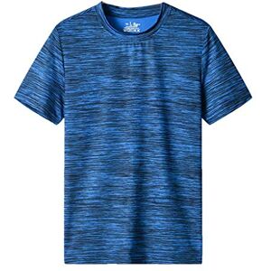 JURTEE Men's Summer Solid Color T Shirt Casual Fitness Sport Fast-Dry Breathable Short Sleeve Plus Size Blouse Basic Tops Blue