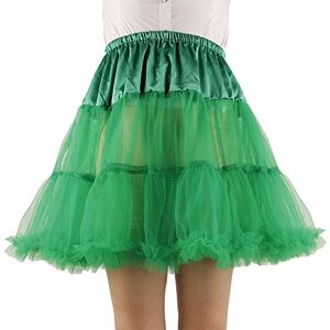 SHIMALY Women's Princess Layered Puff Skirt Mini Tutu Skirt Short Petticoat (S-M, Green)