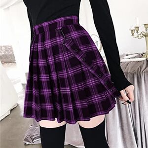 NEFLUM 2022 Gothic Vintage Plaid Mini Skirt Women Suspender Strap Pleated A-line Skirts High Waist Casual Plus Size Faldas