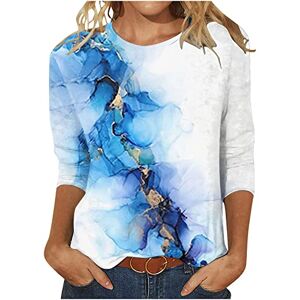 Women'S T-Shirts Clearance AMhomely Women Blouse Party Elegant Short/Long Sleeve Tops for Work UK Printed T-Shirt Mid-Length 3/4 Sleeves Blouse Round Neck Casual Tops Ladies Business Office Loose Top Spring/Summer, V White, XL