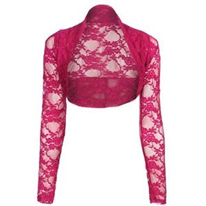 Divadames Womens Cropped Lace Shrug Ladies Bolero Cerise Size S/M (UK 8-12)