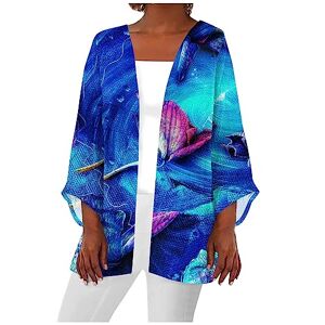 Rum Deals Of The Day Beach Coverups for Women UK Cami Tops for Women Ladies Jackets Size 18/20 Blouses for Women UK Plus Size Tunic Tops for Women UK Polo Shirts Long Kimono for Women UK(2-Dark Blue,4XL)