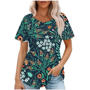 Women Tops And Blouses On Sale Tops for Women Casual Tee Shirts Women's Casual Short Sleeve Tops Loose Round Neck Top Plus Size Tops Baggy Tops Tunic T Shirts Ladies Going Out Tops for Going Out Holiday Beach Army Green