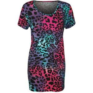 Wearall Womens Plus Size Animal Leopard Print Short Sleeve Ladies Long T-Shirt Top - Leopard - 14