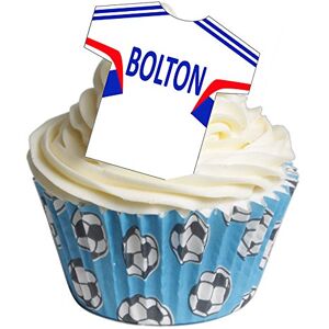 12 Edible T Shirt Decorations - Great for Bolton Fans - Perfectly pre-Cut Wafer just pop Them Out The Packaging and top Them on Your Cake - Pack of 12 - by CDA Products Ltd