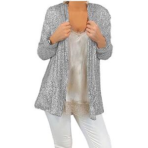 Women Tops 0729b34408 Womens Casual Tops Sequin Tops Long Sleeve Workout Shirts Cardigan Fashion Solid Coat Blouse Jacket Top Silver M Henley Shirts Classical Fashion Tops