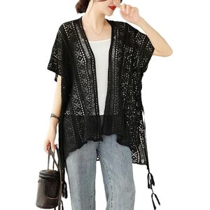 LIUYUYOUGO Summer Cardigans For Women Uk, Women'S Crochet Knitted Bolero Shrug Open Front Cardigan Dolman Sleeve Boho Fringed Knitted Shawl Bolero Summer Elegant Hollow Light Jacket Cover-Up For Lad