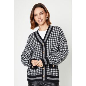 Oasis Gingham Button Front Cardi Mono M,S female