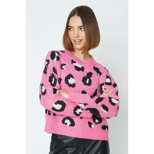 Oasis Animal Print Cosy Jumperpink Pink,Camel S,L,M female
