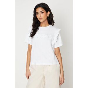 Oasis Petite Ruffle Detail Tshirt White 14,12,10,8,6,16,18 female