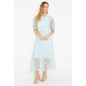 Oasis Puff Sleeve Lace Midi Shirt Dressmint White,Mint 10,8,18,14,6,12 female