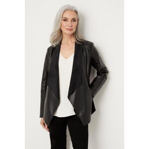 Wallis Womens Black Faux Leather Waterfall Jacket - Black - Size: 10
