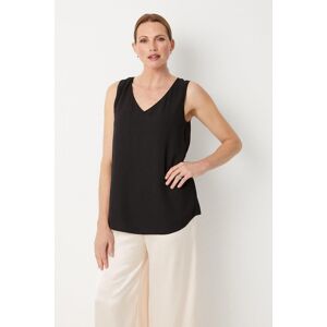 Wallis Womens Tall Plain V Neck Cami Top - Black - Size: 12