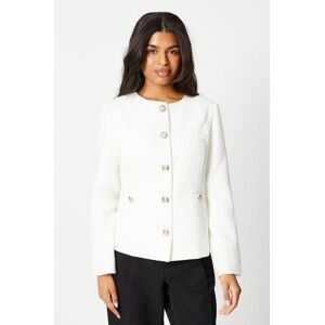 Wallis Womens Petite Boucle Edge To Edge Jacket - Ivory - Size: 18