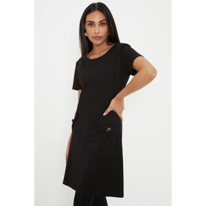 Wallis Womens Petite Premium Ponte Side Pocket Shift Dress - Black - Size: 12