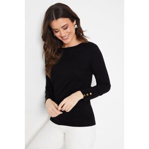 Wallis Womens Slash Neck Jumper - Black - Size: M