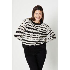 Wallis Womens Pointelle Stripe Stitch Detail Sweater - Mono - Size: XL