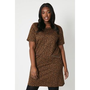 Wallis Womens Curve Animal Jacquard Tunic Dress - Beige - Size: 24