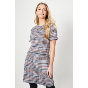 Wallis Womens Check Jacquard Tunic Dress - Beige - Size: 16