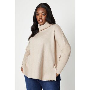 Wallis Womens Curve Roll Neck Swing Detail Jumper - Beige - Size: 18-20