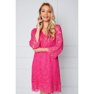 Wallis Womens Lace ¾ Sleeve Shift Dress - Pink - Size: 14