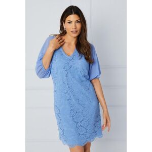 Wallis Womens Premium Lace V Neck Shift Dress - Blue - Size: 22