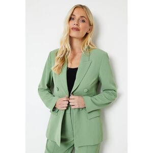 Wallis Womens Petite Edge To Edge Blazer - Green Olive - Size: 18