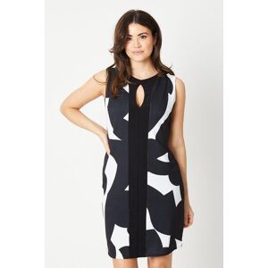 Wallis Womens Mono Geo Contrast Keyhole Shift Dress - Mono - Size: 10