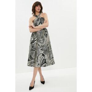 Coast Cross Front Jacquard Full Skirt Midi Dress