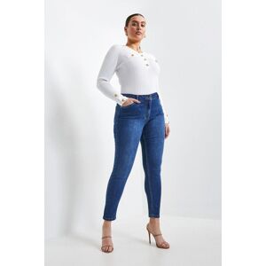 KarenMillen Plus Size Tailored Mid Rise Skinny Jeans
