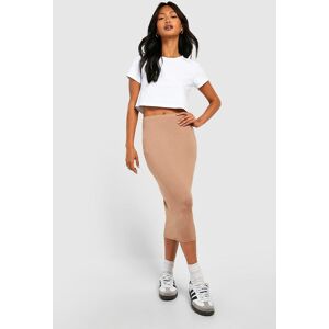 boohoo Basics High Waisted Jersey Midi Skirt