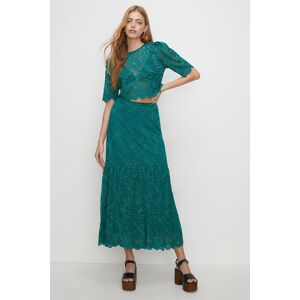 Oasis Lace Scalloped Hem Tiered Skirt Co-ord