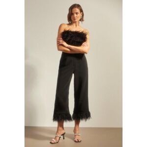 Oasis Faux Feather Hem Tailored Trouser