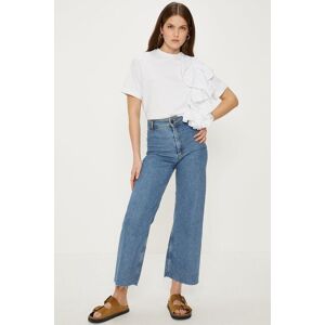 Oasis Poplin Ruffle Cotton Boxy T-shirt