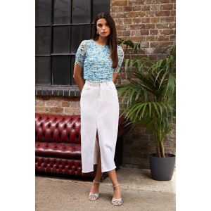 Oasis Split Denim Midi Skirt