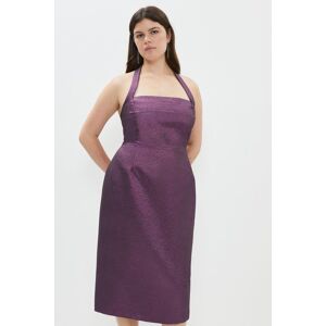 Coast Plus Size Sparkle Jacquard Halter Neck Pencil Dress