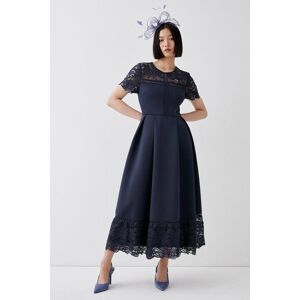 Coast Lace Panel Scuba Full Skirt Midi Dress