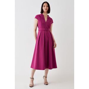 Coast Belted Full Skirt Midi Dress