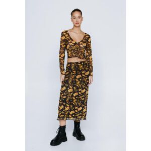 NastyGal Petite Floral Print Maxi Skirt