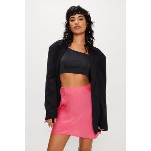 NastyGal Bias Cut Hammered Satin Mini Skirt