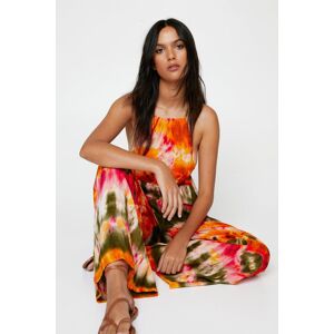 NastyGal Tie Dye Printed Halter Neck Casual Jumpsuit